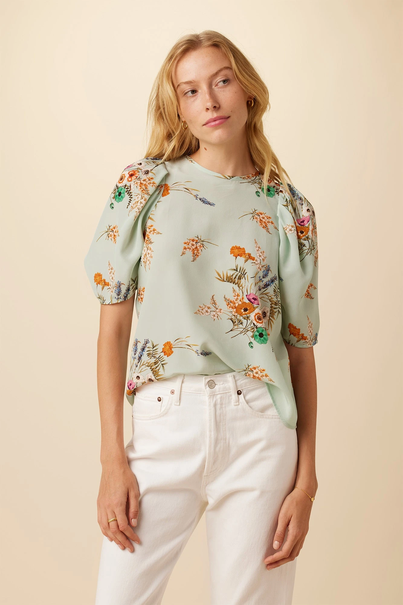 Sylvia Washable Silk Blouse - Cannes Floral 1 Sylvia Washable Silk Blouse - Cannes Floral