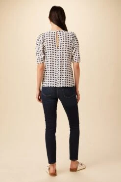 Sylvia Washable Silk Blouse - Squared Up White -NovaWear Shop 7935 Sylvia Silk Squared Up White 3