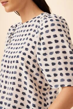 Sylvia Washable Silk Blouse - Squared Up White -NovaWear Shop 7935 Sylvia Silk Squared Up White 4