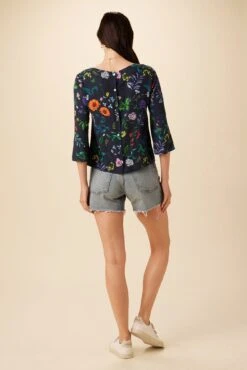 Martina Ecovero Blouse - Stella Floral Navy -NovaWear Shop 7936 Martina Stella Navy 3