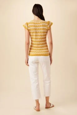 Kelso Organic Cotton Blouse - Ivory And Sunflower -NovaWear Shop 7954 Kelso Ivory Sunflower 3