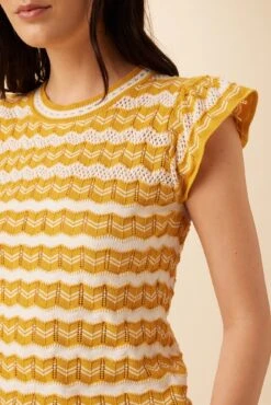 Kelso Organic Cotton Blouse - Ivory And Sunflower -NovaWear Shop 7954 Kelso Ivory Sunflower 4