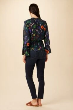 Paige Ecovero Blouse - Stella Floral Navy 7 Paige Ecovero Blouse - Stella Floral Navy -NovaWear Shop 7967 Paige Stella Navy 3