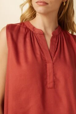 Alicia Tencel Blouse - Red Clay -NovaWear Shop 7976 Alicia Red Clay 4
