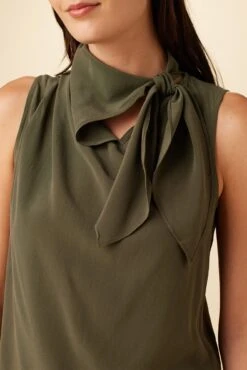 Leyna Washable Silk Blouse - Olive -NovaWear Shop 7983 Leyna Olive 4