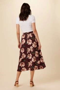 Blaze Washable Silk Skirt - Paysage Sepia -NovaWear Shop 8327 Blaze Paysage Sepia 3