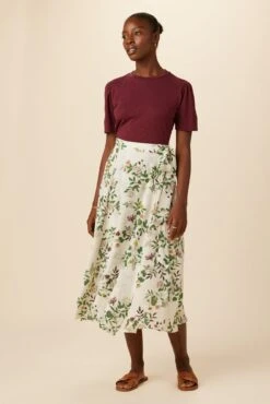 Flora Washable Silk Wrap Skirt - Silverwood Floral -NovaWear Shop 8327 Flora Silverwood Floral 4