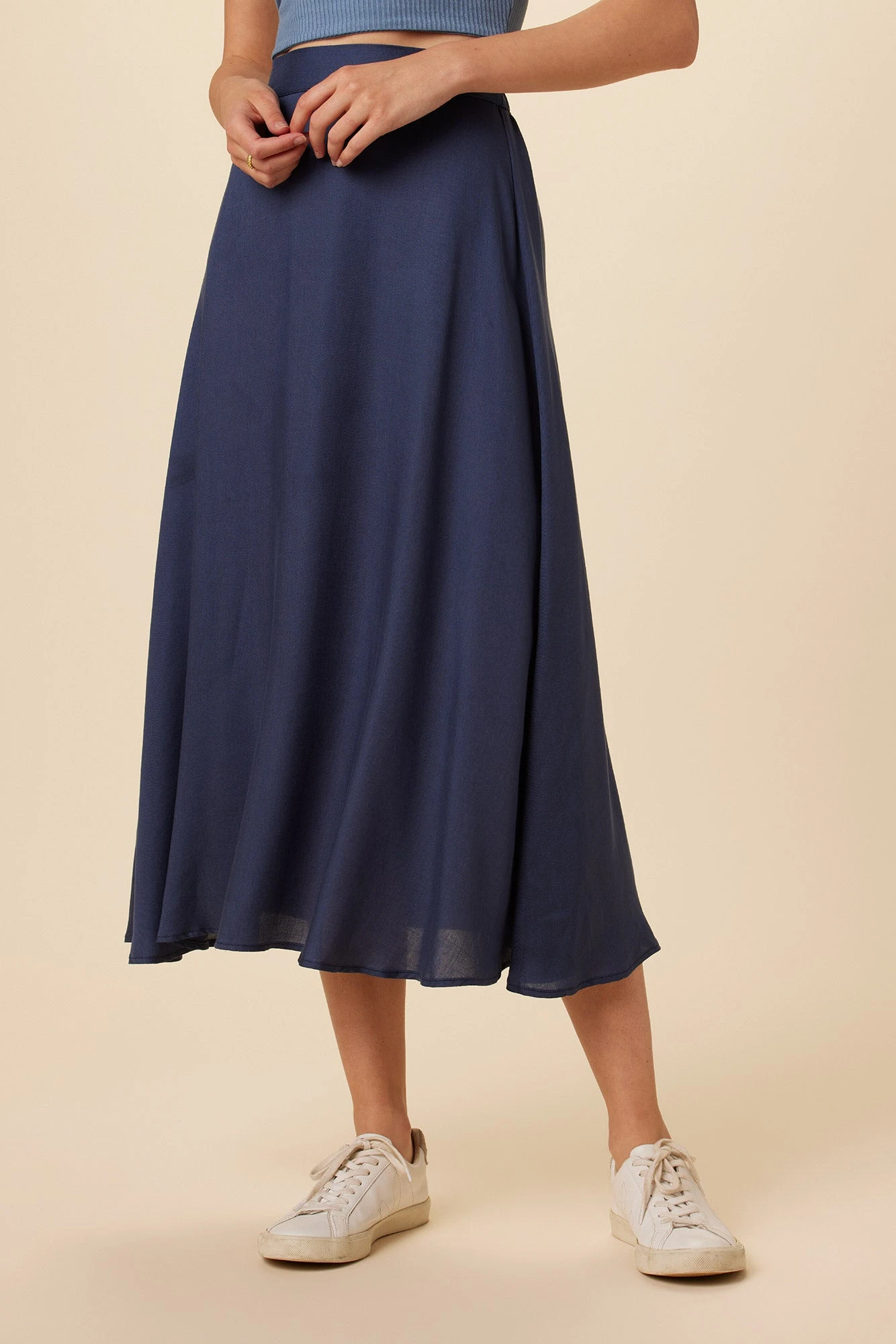Blaze Tencel Midi Skirt - Indigo 1 Blaze Tencel Midi Skirt - Indigo