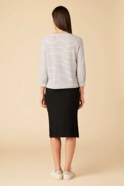 Issa Raglan Slub Tee - Gigi White Stripe -NovaWear Shop 9400 Issa Slub Gigi Stripe White 3