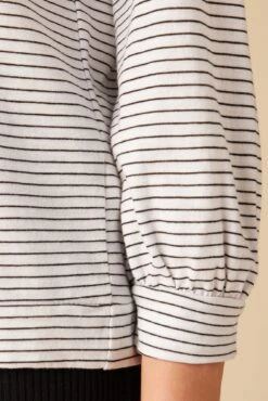 Issa Raglan Slub Tee - Gigi White Stripe -NovaWear Shop 9400 Issa Slub Gigi Stripe White 4