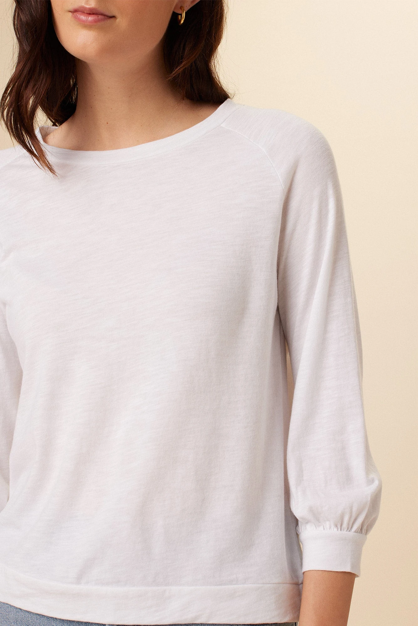 Issa Raglan Slub Tee - White Slub 4 Issa Raglan Slub Tee - White Slub - Image 4