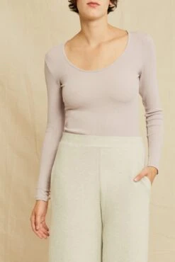 Itana Long Sleeve Dream Rib Tee - Dawn