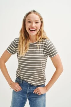Berkeley Dream Knit Tee - Harbor Vetiver Stripe -NovaWear Shop 9493 Berkeley Harbor Stripe Vetiver 0682 web ff16046e 9adb 4e15 96e7 714cf403bd79
