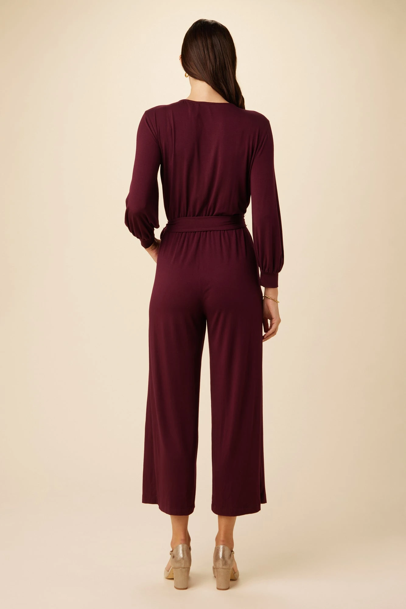 Everley Dream Knit Jumpsuit - Plum 3 Everley Dream Knit Jumpsuit - Plum - Image 3