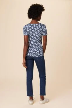 Cara Reverie Knit Tee - Calico Navy -NovaWear Shop 9818R1 SS Cara Calico Navy 3