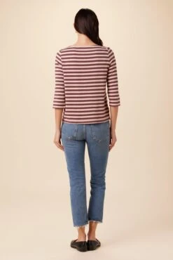 Cecelia Reverie Knit Tee - Maple Rose Stripe -NovaWear Shop 9819 Cecelia Paris Stripe Maple Rose 3