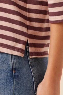 Cecelia Reverie Knit Tee - Maple Rose Stripe -NovaWear Shop 9819 Cecelia Paris Stripe Maple Rose 4