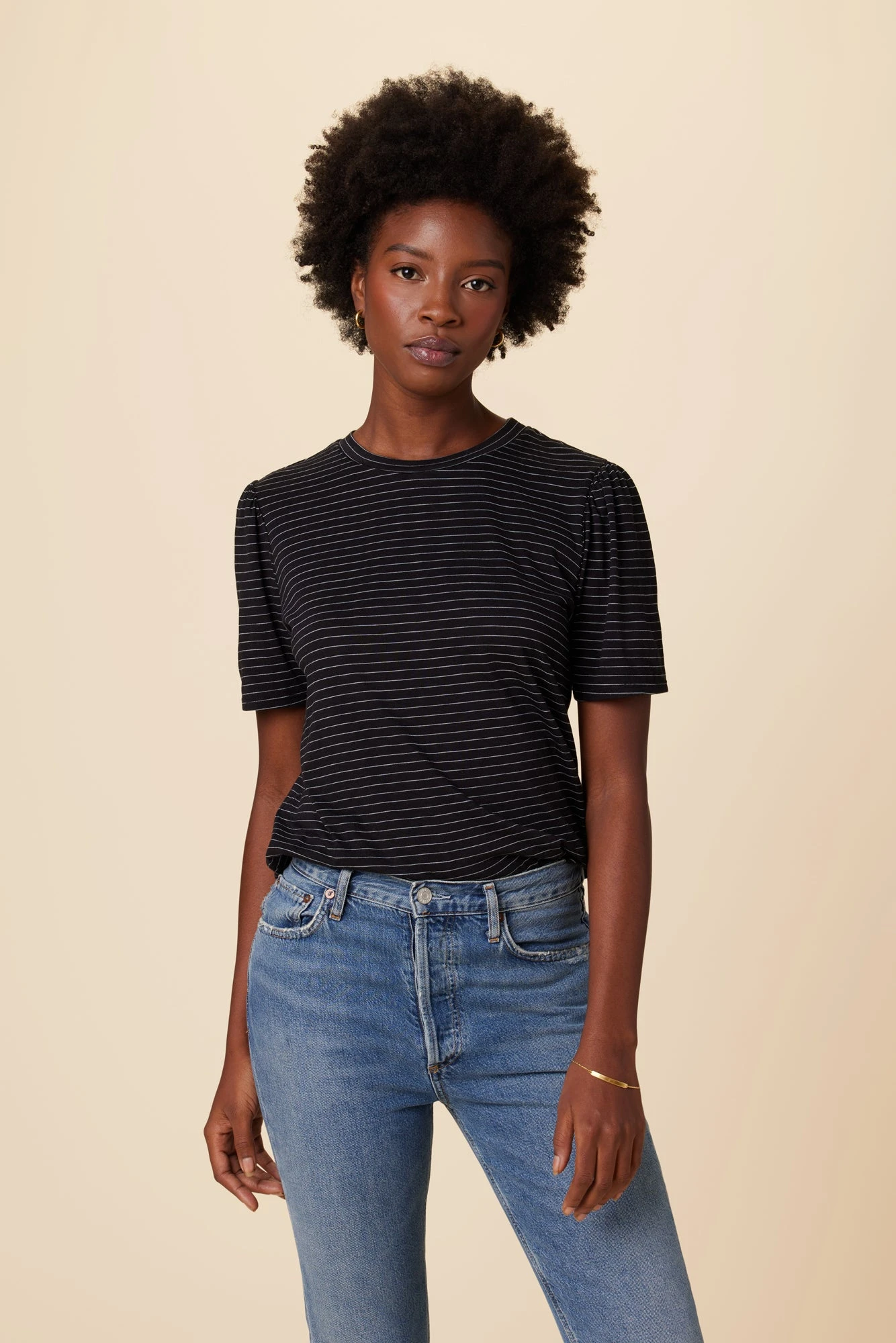 Odilia Reverie Slub Tee - Nissi Stripe Black 1 Odilia Reverie Slub Tee - Nissi Stripe Black