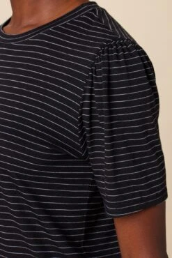 Odilia Reverie Slub Tee - Nissi Stripe Black 7 Odilia Reverie Slub Tee - Nissi Stripe Black -NovaWear Shop 9828 Odilia Slub Nissi Stripe Black 4