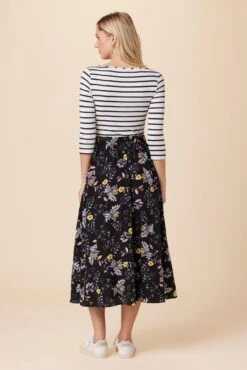 Blaze Washable Silk Skirt - French Jardin Black 8 Blaze Washable Silk Skirt - French Jardin Black -NovaWear Shop 9838 Blaze French Jardin Black 3