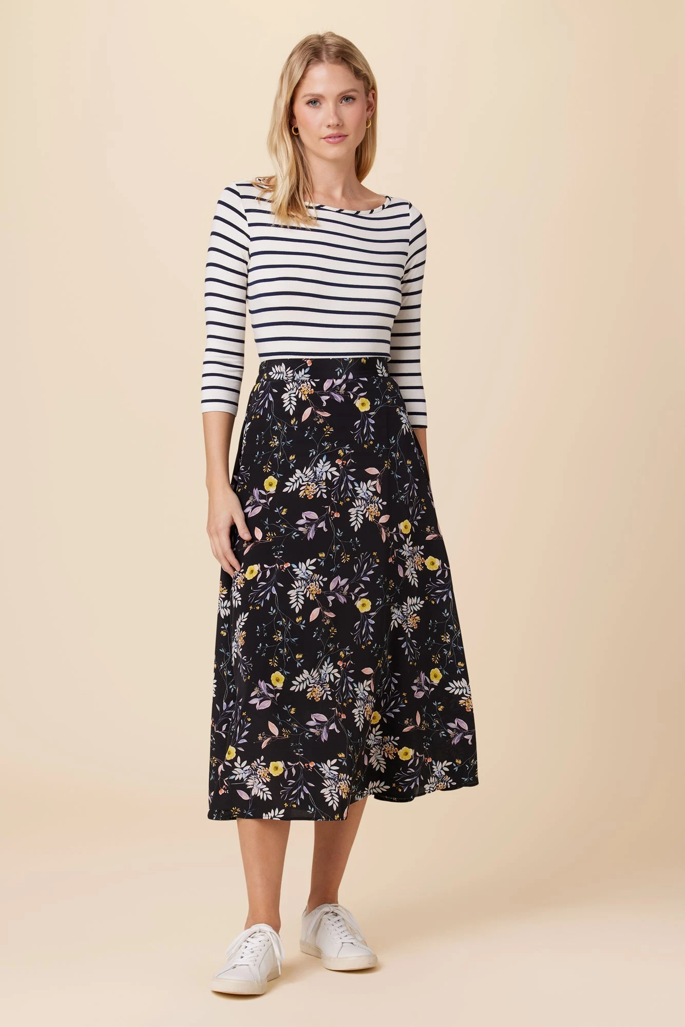 Blaze Washable Silk Skirt - French Jardin Black 2 Blaze Washable Silk Skirt - French Jardin Black - Image 2