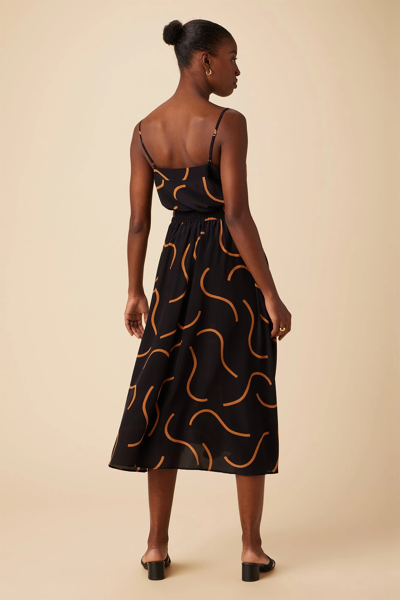 Blaze Washable Silk Skirt - Waves Caramel 4 Blaze Washable Silk Skirt - Waves Caramel - Image 4