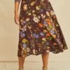 Blaze Washable Silk Skirt - Palermo Print