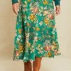 Blaze Washable Silk Skirt - Rosalind Floral