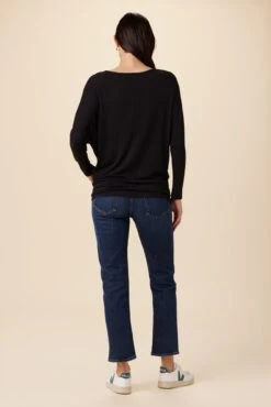 Mayr Long Sleeve Dream Knit Tee - Black -NovaWear Shop 9938 Long Sleeve Mayr Black 3