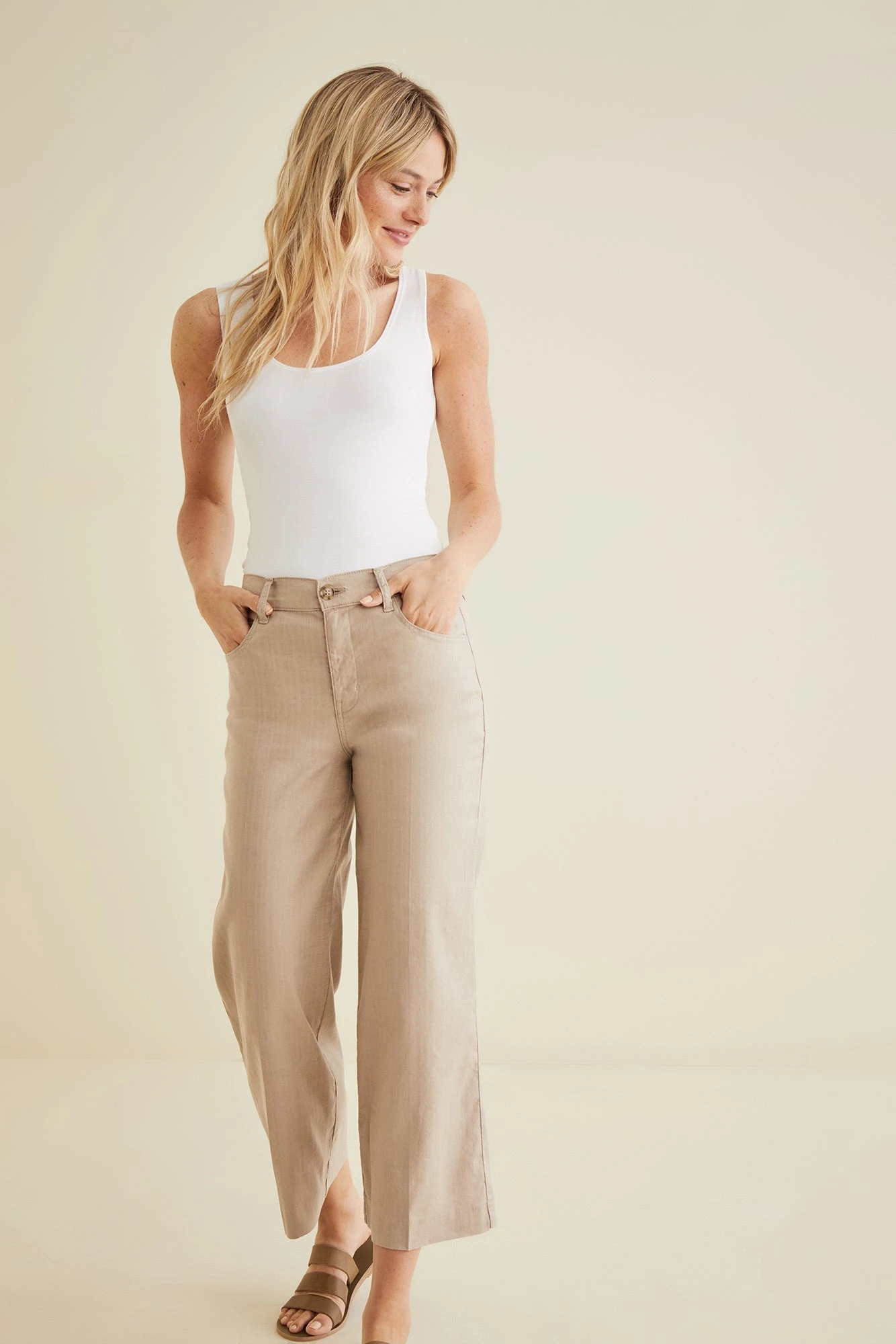Annabelle Wide Leg Cropped Pant - Dover 1 Annabelle Wide Leg Cropped Pant - Dover