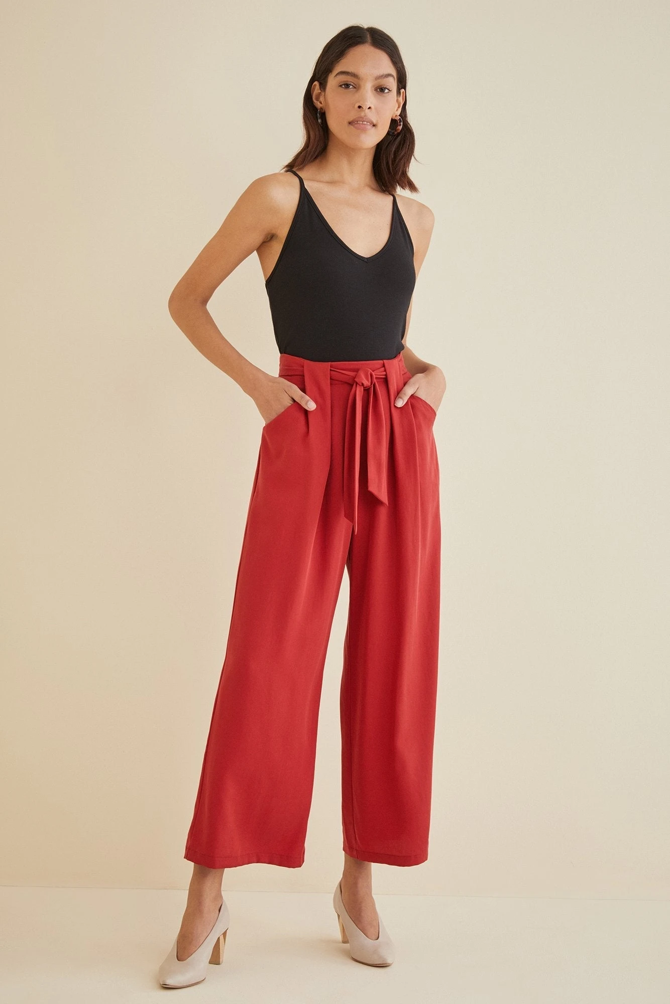 Eldora Wide Leg Pants - Red - ReAmour 1 Eldora Wide Leg Pants - Red - ReAmour