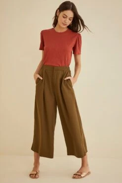 Kowtow Pleat Pants - Khaki