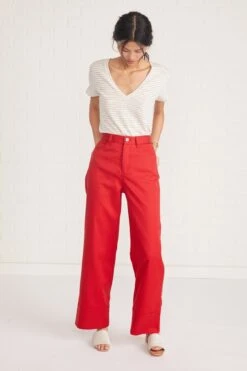 Kowtow Stage Pant -NovaWear Shop stage pant red 018 web